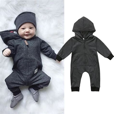 Autumn Winter Kids Baby Boys Clothes Warm Cool Boys Zipper Rompers