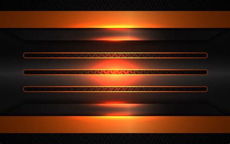 Premium Vector Abstract Orange And Black Metal Shape Background