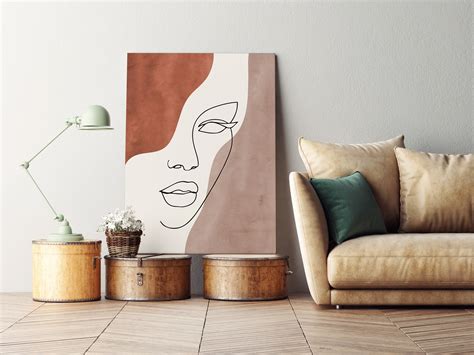 Abstract Face Line Art Print Woman Face Line Drawing Line Etsy