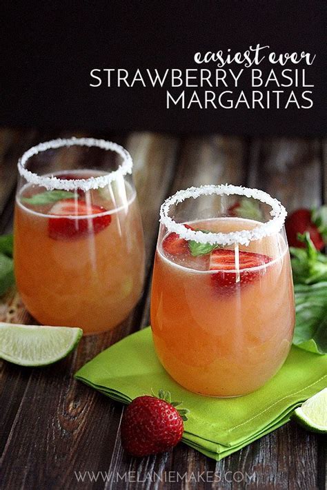 The cindy margurita strawberry and basal : Easiest ever? Absolutely! With just four ingredients, these Strawberry Basil Margaritas ta ...