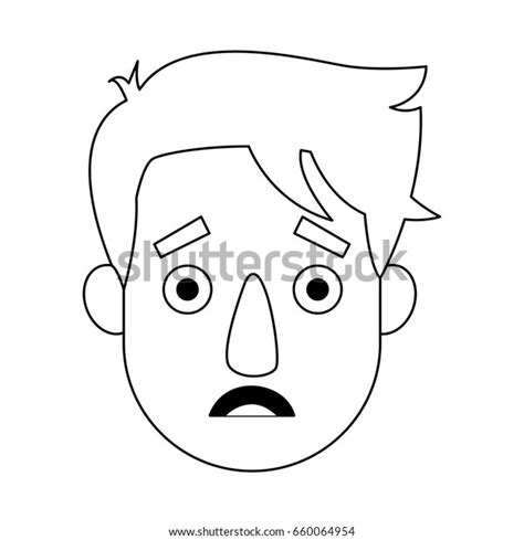 Young Man Cartoon Face Character Expression Stock Vector Royalty Free