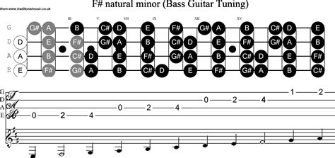 Bass Guitar Scale F Sharp Minor