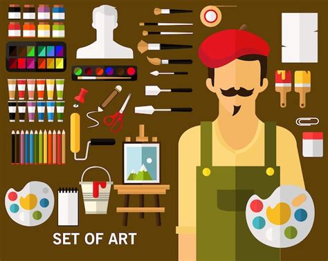 Premium Vector Set Of Art Concept Background