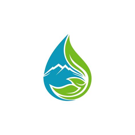 Nature Mountain Water Source A Combination Of The Water Logo Leaves Which Mean Natural And