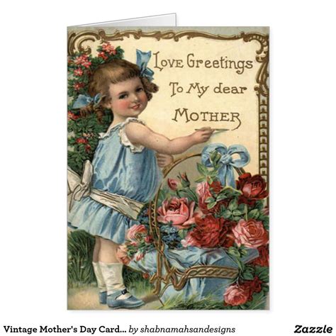 Vintage Mothers Day Card With Cute Mothers Poem Mother
