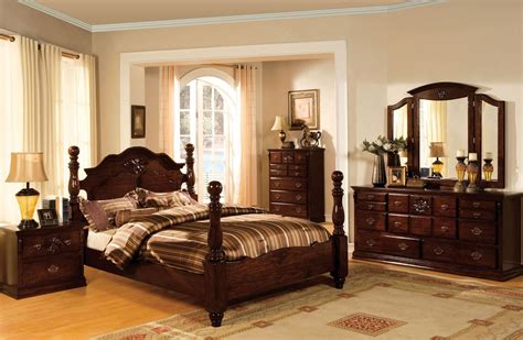 Find new bedding sets for your home at joss & main. Tuscan II Glossy Dark Pine Poster Bedroom Set from Furniture of America (CM7571Q-BED) | Coleman ...