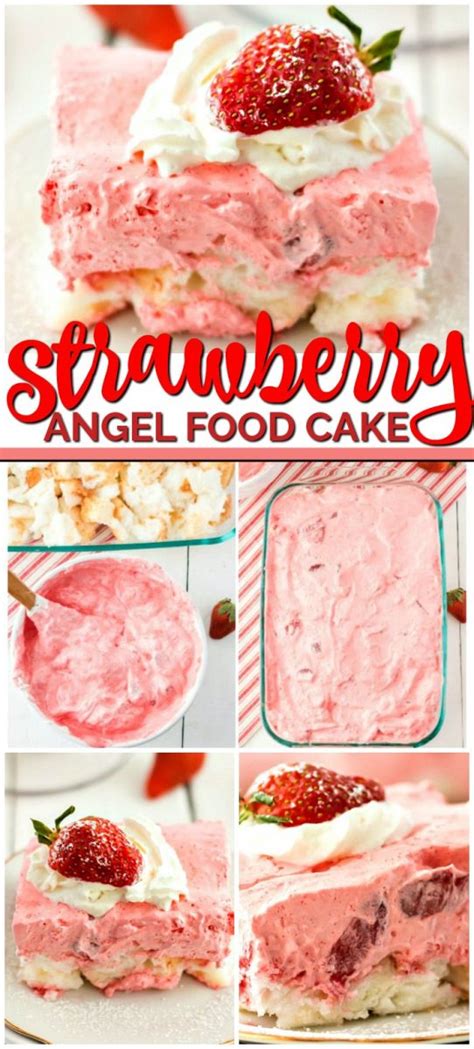 This strawberry angel food cake is light and fluffy with a slight pink hue, with amazing strawberry flavor! Strawberry Angel Food Cake - Spaceships and Laser Beams