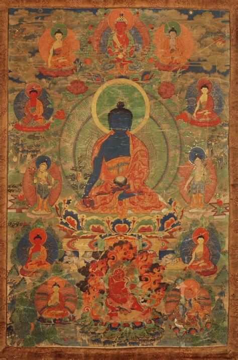 Восемь Будд Медицины Описание Тханки