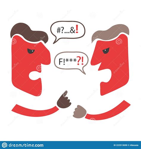 Two Angry Men Vector Illustration Conflict Quarrel Illustration De