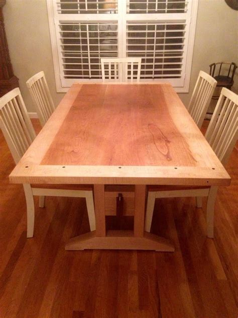 The tabletop is in a herringbone pattern, making it even more beautiful. Craftsmen Trestle Table | Etsy | Diy furniture plans, Trestle table, Farmhouse table plans