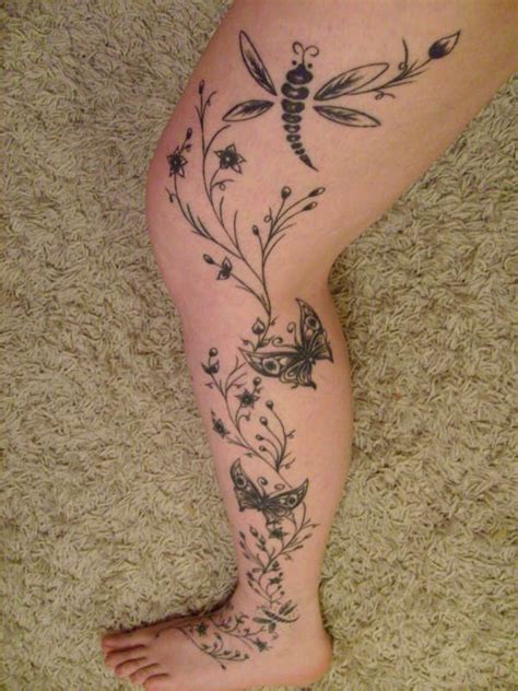 Dragonfly And Flowers Tattoo Tattoos Pinterest Tatuagem Tatuagem