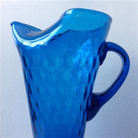 Mid Century Modern Murano Blue Glass Pitcher Chairish