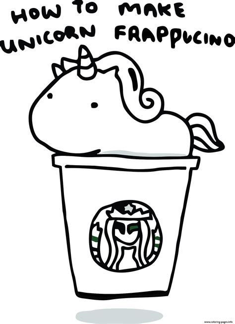 How To Make Unicorn Frappucino Starbucks Coloring Page Printable
