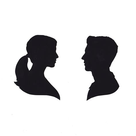 Custom Silhouette Freehand Paper Portrait Pair Etsy Woman Face