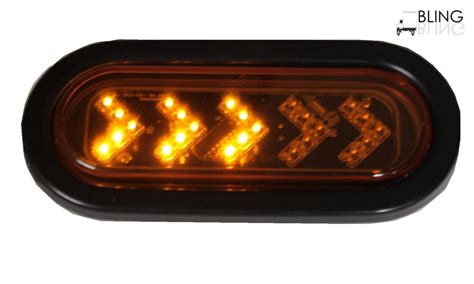 Led Sealed 6 Oblong Arrow Turn Signal Light Kit Amber With Sequential