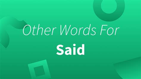 10 Other Words For Said With Examples