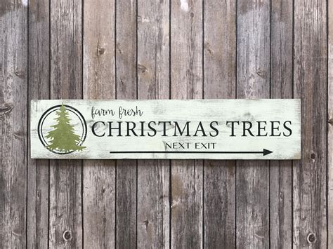 Rustic Farm Fresh Christmas Tree Sign 55h X 23w Etsy Fresh