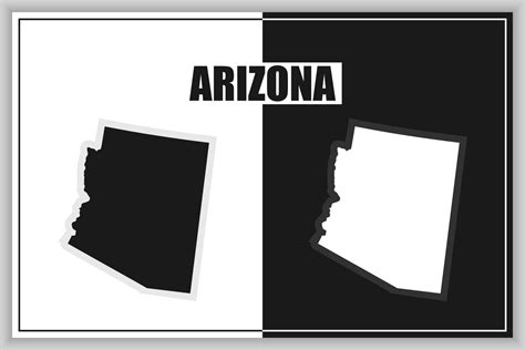 Flat Style Map Of State Of Arizona Usa Arizona Outline Vector