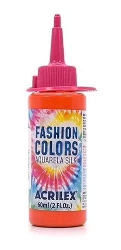 Tinta Fashion Colors Aquarela Silk 60ml Acrilex Cor 517 Laranja