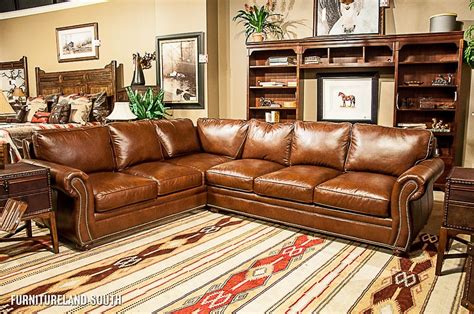 Nailhead Leather Sectional Sofa Baci Living Room