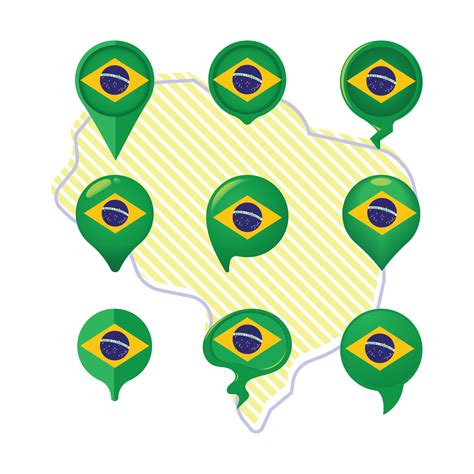 Brazil Flag And Map Pointer 429853 Vector Art At Vecteezy