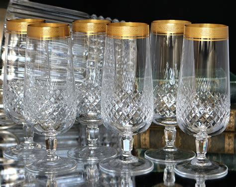6x Crystal Beer Glasses Cocktail Glasses With 24k Textured Minton Gold Rim Eisch Etsy Uk