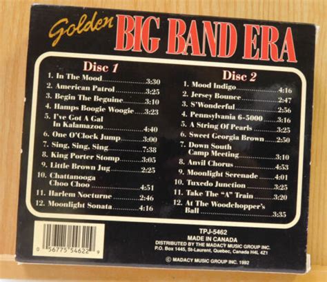 Bbc Orchestra Golden Big Band Era 2 Disc Set Cd 1992 Canada Madacy Jazz