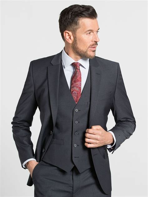 Santinelli Charcoal Tailored Fit Suit Slater Menswear Charcoal Suit