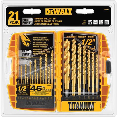 14 Pc Pilot Point® Titanium Drill Bit Set Dw1354