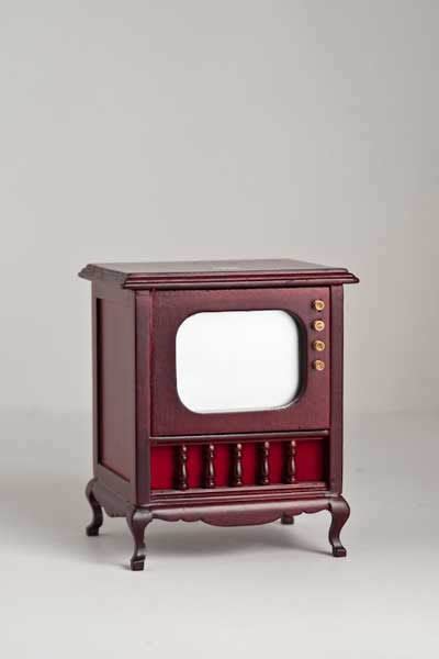 Television Set Old Fashioned Mahogany The Doll House