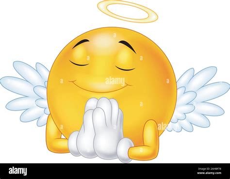 Angel Emoticon Isolated On White Background Stock Vector Image And Art