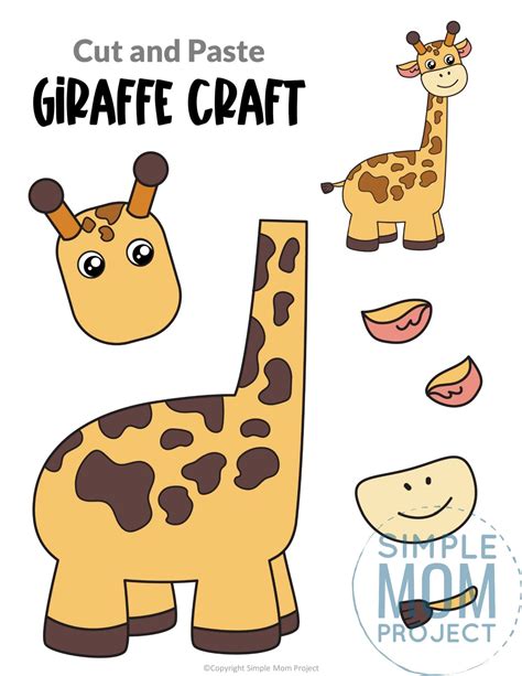 Free Printable Giraffe Craft Template Giraffe Crafts Giraffe Safari