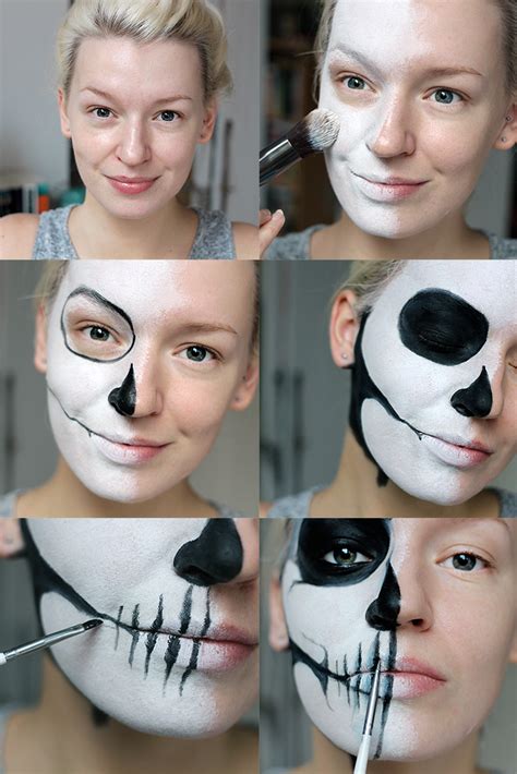 Make Up Artist And Beauty Blogger Tutorial Simple Half Skull Glam Make