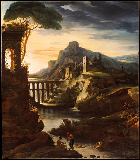 Evening Landscape With An Aqueduct 1818 By Théodore Gericault