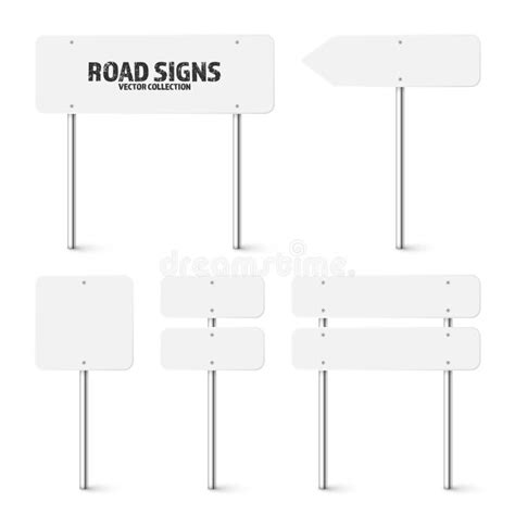 Various Road Traffic Signs Highway Signboard On A Chrome Metal Pole