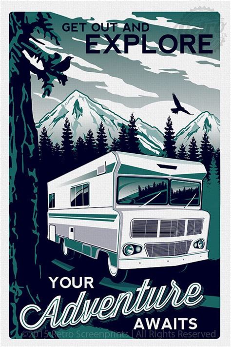 Vintage Retro Camping Travel Poster American Wilderness Presale