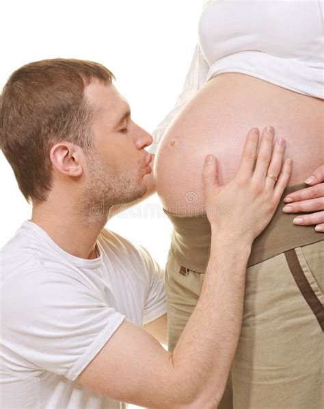 Man Kissing Pregnant Belly Free Stock Photos Stockfreeimages