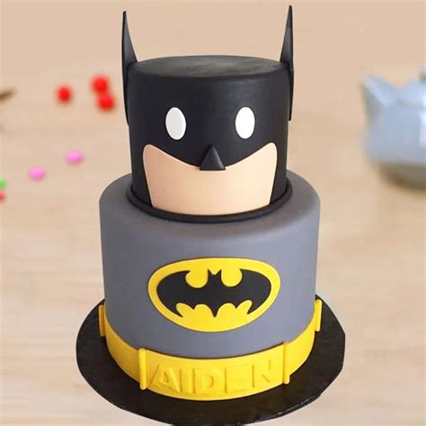 Buy The Batman Two Tier Fondant Birthday Cake Superhero Batman Cake