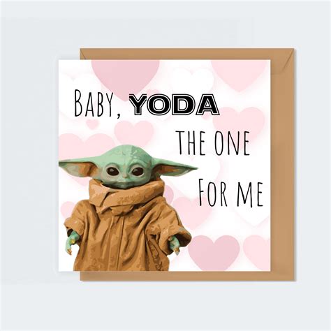 Baby Yoda Valentines Card Printable Valentines Day Etsy In 2021