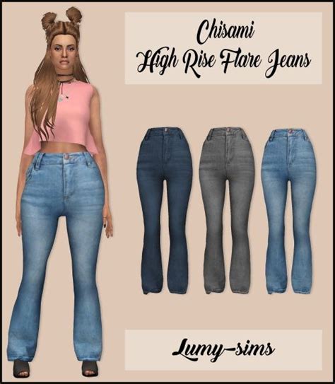 Lumysims High Rise Flare Jeans Sims 4 Downloads The Sims Sims Cc