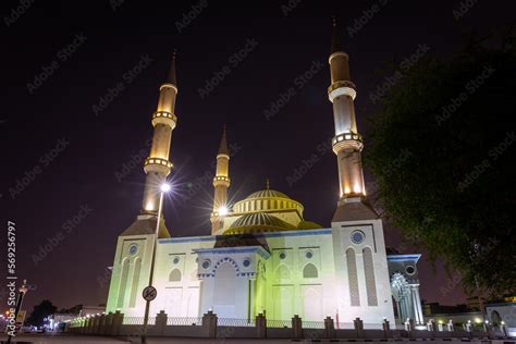 The Al Farooq Omar Bin Al Khattab Mosque Known As Blue Mosque In Dubai