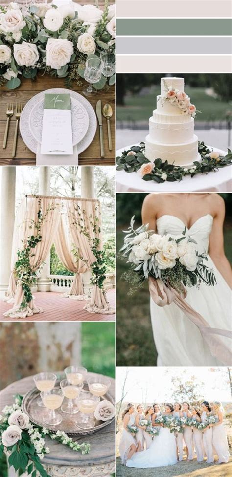 Sage Green And Ivory Neutral Wedding Color Ideas