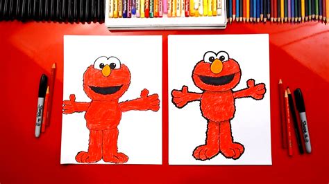 Practice by sketching a page filled with different eyes. How To Draw Elmo From Sesame Street - Art For Kids Hub