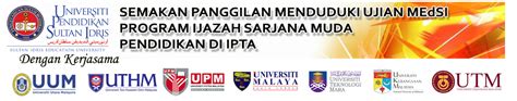 Ujian medsi telah diselaraskan bagi kemasukan universiti awam yang berkaitan dengan kemasukan universiti pendidikan sultan idris (upsi). Semakan Ujian MedSI dan Temu Duga UPSI 2018-2019 Online