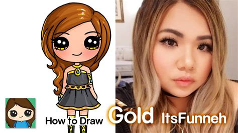 How To Draw Gold From Itsfunneh Famous Youtuber Easy Drawings