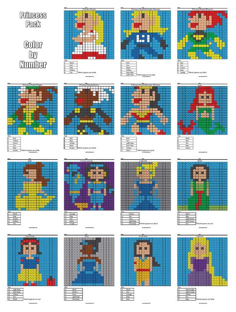 Disney Princess Color by Number - Coloring Squared