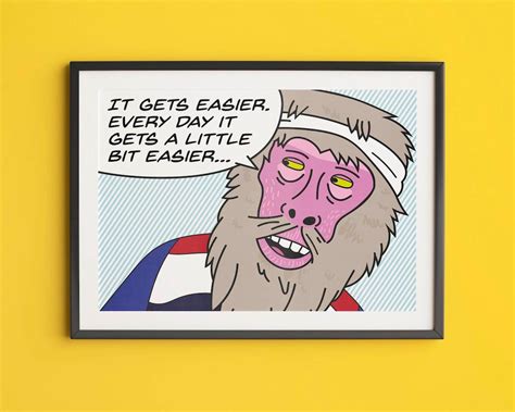 Bojack Horseman Poster It Gets Easier Pop Art Wall Decor Jogging Baboon