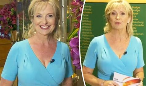 Carol Kirkwood Puts On Seriously Busty Display In Plunging Blue Dress Celebrity News Showbiz