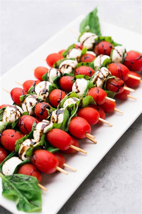 Caprese Skewers With Balsamic Drizzle Delicious Meets Healthy