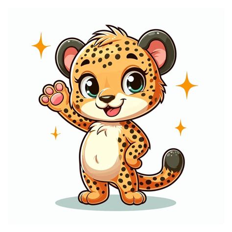 Premium Vector Cute Cheetah Cartoon Vector On White Background